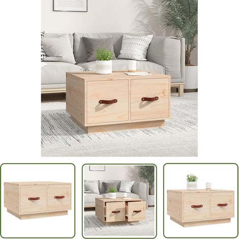 The Living Store Couchtisch 60x53x35 cm Massivholz Kiefer - Kiefernholz Couchtisch - Holzt Tisch - Wohnzimmerschreibtisch - Massivt Tisch - Sideboard (1/5)