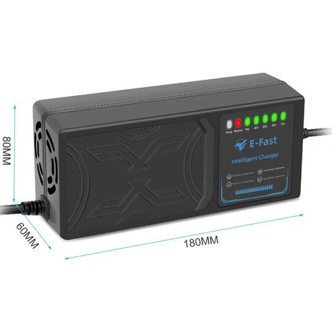 Chargeur de voiture électrique 60 V 20 Ah avec 7 voyants lumineux, indicateur de charge, protection contre les fuites de courant et impulsion complète (1/3)