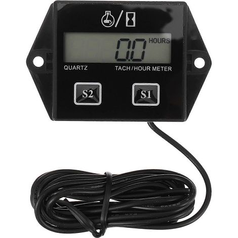 1 tachymètre inductif pour moto, minuterie numérique, accessoire pour moteurs.-7.35X4.63cm-Black (1/3)