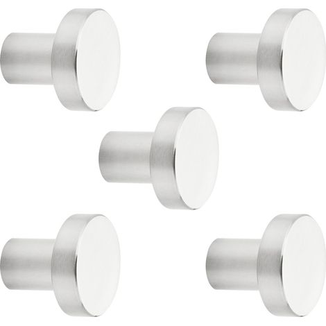5er Pack - Möbelknopf EK03 Ø 20 mm Edelstahl gebürstet Möbelknauf von SOTECH