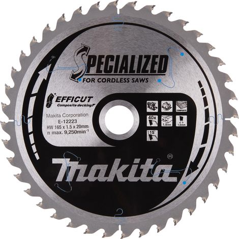 Makita E-12223 Efficut TCT-Kreissägeblatt 165 x 20 mm 40 Zähne 1,5 mm Holz
