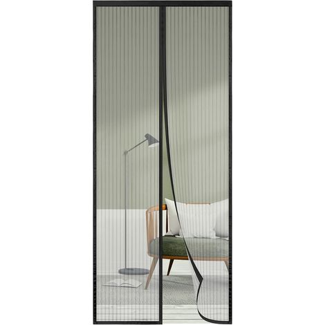 Moustiquaire Porte Fenetre 145x145, SHA2WEN Rideau Magnétique Noir (1/5)