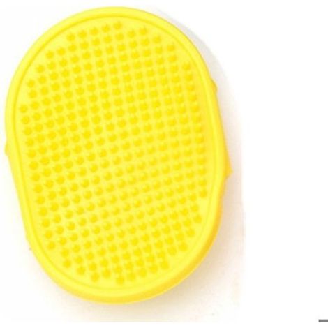 Set mit 6 verstellbaren ovalen Massagebürsten zum Baden und Reinigen von Haustieren (gelb) (1/3)