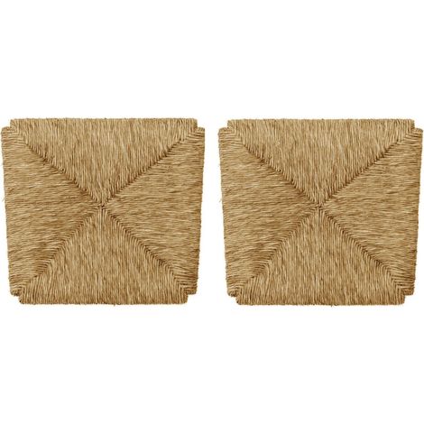 Galette de chaise en paille de rivière – Remplacement pour modèle Arte Povera – Lot de 2 – Dimensions 33,5x38 cm – Assise solide et résistante – Mediawave Store