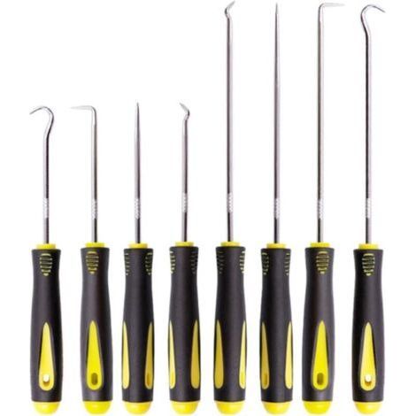 Pcs Jeu de Crochets et Tournevis Mécanique de Précision, Jeu de Crochets et Tournevis Mécanique, Outil à dégarnir l’Habillage de Porte Extracteur Joint Injecteur, Crochets Longue Portée-Chrom (1/5)