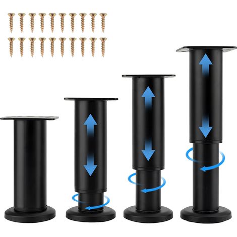 (4 Stück) Verstellbare Möbelfüße 12-18 cm für Küchenregale, Sofa, Tisch, Stuhl, Schreibtisch, Schrank, Badezimmermöbel (1/5)