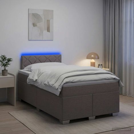 vidaXL Cama con Base Tapizada, Colchón y Luz LED Topo 120 x 190 cm (1/5)