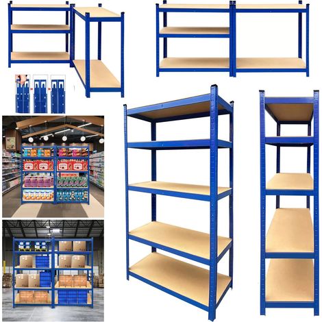 170 Étagère métallique Étagère de rangement Garage Atelier Cellier 5 niveaux 875 kg de charge admissible (1/5)