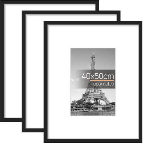 Bilderrahmen 3er Pack 50x40 Poster Fotos Bilder 40x50cm Schwarz (1/5)