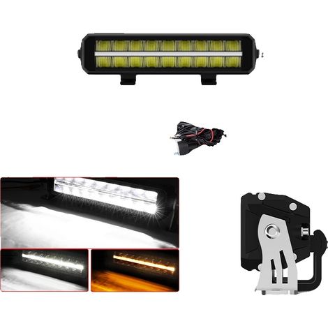Barra luminosa a LED, doppia fila, alta luminosità, 12 pollici con cavo DT (1/2)