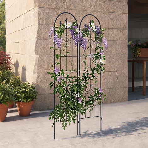 Arche de jardin negro en acero 50 x 1 x 180 cm (1/5)