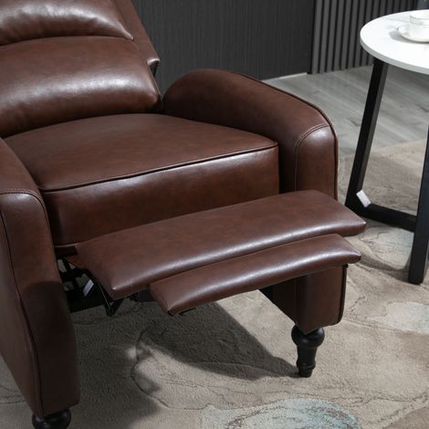 Fauteuil relax design en cuir véritable, dossier inclinable manuel 90°-150°, assise confortable pour salon ou bureau. (1/5)