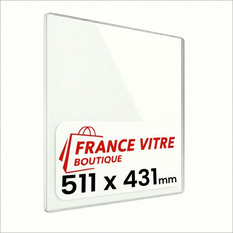 511 x 431 x 4 mm - Vitre de cheminée pour insert et poêle à bois - verre de rechange - France Vitre - jusqu'à 800°C - 431 x 511 x 4 mm (1/5)