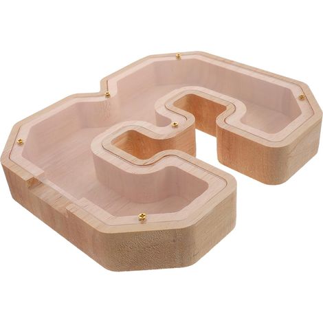 Tirelire Bois pour Tirelire Portable Décorative Bocal à Économies Bois Créative (1/5)