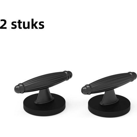 Lot de 2 poignées de meuble en un seul trou, poignées pleines pour tiroirs et portes d'armoire, accessoires de mobilier, noires (1/5)