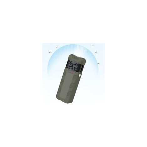 Repelente eléctrico de mosquitos, repelente eléctrico portátil con función de iluminación, batería recargable de 9600 mAh, para uso en exteriores y camping - Crezuo