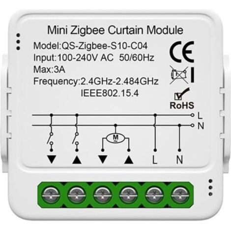 Interrupteur Module Volet Roulant Connecté, Commutateur Rideau Stores WiFi, Compatible avec Alexa Google Home pour Commande Vocale, Minuterie Intelligent Moteur Mural