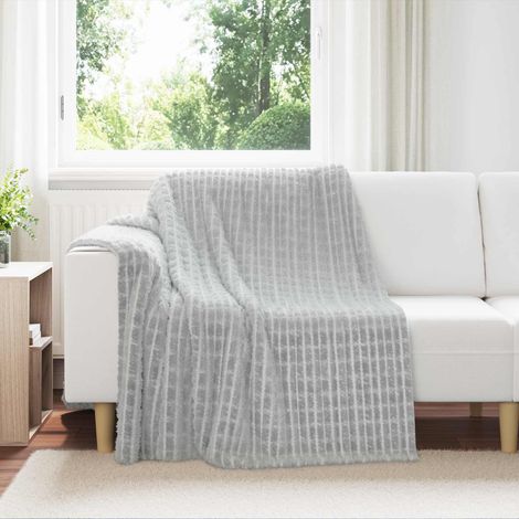 Überwurfdecke Grau 200 x 150 cm Fleece