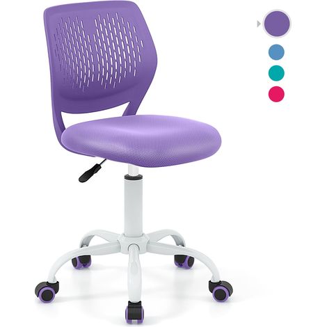 Kids School Desk Chair Ergonomic Study Chair Adjustable Rolling Swivel-Purple