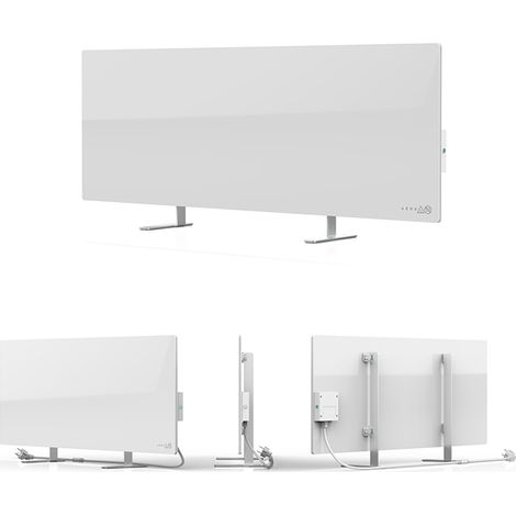 AENO Radiateur intelligent Premium Eco GH1S 700W, chauffage infrarouge + convection, verre trempé, blanc, design moderne et économique. (1/5)