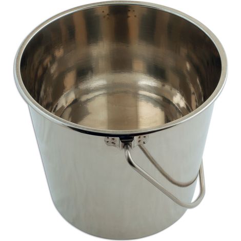 Laser Tools – Seau de maçon en inox 12 litres – Conception hygiénique sans joints ni soudures – Profondeur 270 mm pour nettoyage professionnel