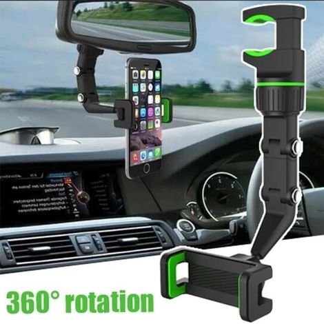 Support téléphone portable voiture rétroviseur réglable 360°