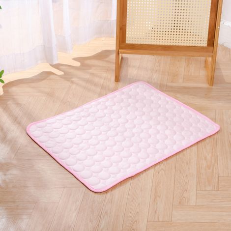 Tapis Rafraîchissant pour Chien et Chat en Soie Glacée - Coussin d'Été Respirant et Lavable. Niche Fraîcheur pour Animaux de Compagnie. Accessoire Confort XL 100x70 cm (Jusqu'à 30 kg). Rose-lsw