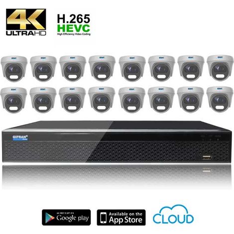 Kit videosorveglianza 16 telecamere 4K con zoom (1/4)