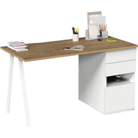 MUEBLES PITARCH Mesa Kiroba Blanco/Roble Gold/pata blanca - ref: 1034-ES (1/5)