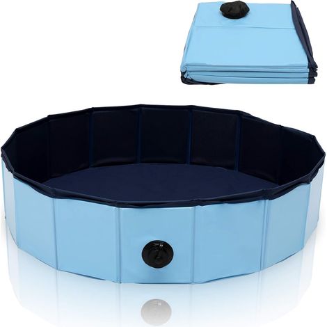 Piscine Pour Chiens 80x20cm Piscine Antidérapante Pliable PVC pour Animaux de Compagnie Piscine Portable à Jeux Enfants (1/5)