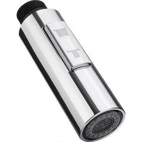 Replaceable pull-out hand shower, polished chrome tap nozzle, ABS plastic, 2 positions, scratch-resistant coating (chrome) (1/5)