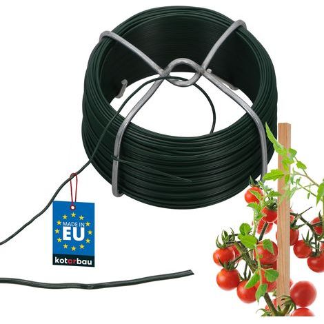 1 - Fil De Jardin - Fil De Liaison - Gainé Pvc Vert - Pour Plantes Fleurs Et Bricolage - Résistant Et Flexible - 50 M - 1,2 Mm (1/5)
