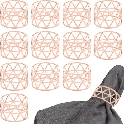 Lot de 12 Anneaux de Serviette en Métal- Décorations de Table pour Fêtes et Événements Spéciaux (1/4)