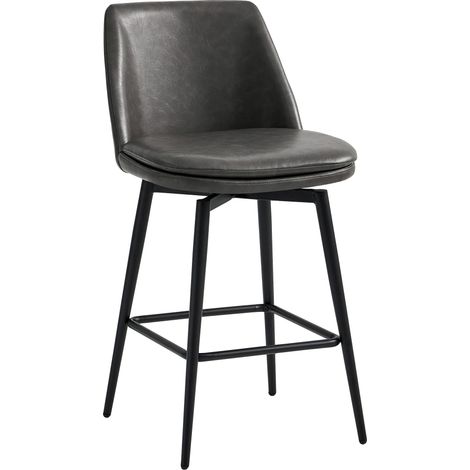 CHITA Barhocker (2 St) Barstuhl, 360° drehbar, Verstellbare Füße, Kunstleder, mit Fußstütze