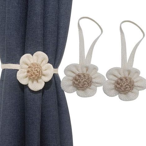 Lot de 2 rideaux magnétiques à fleurs, décoration pratique pour la maison, le bureau et la salle de bain (1/5)
