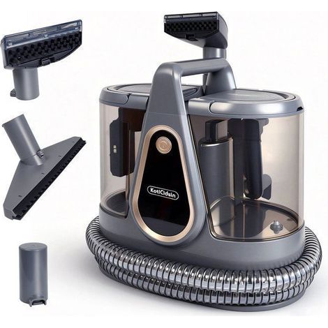 Nettoyeur canapé - KOTICIDSIN - 550W 18KPa - Réservoir 2200+900 ml - Brosses incluses - 80 dB