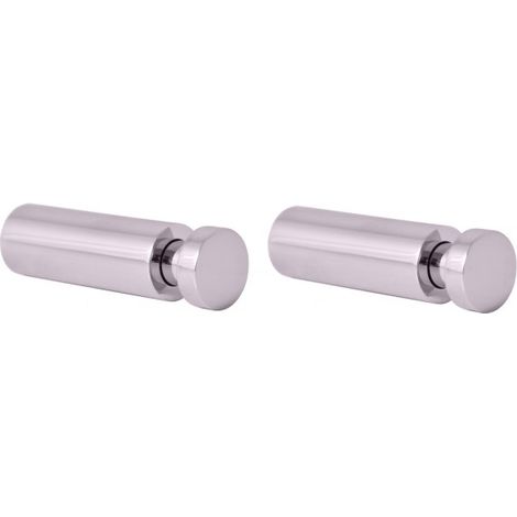 Lot de 2 patères simples COLORADO en laiton chromé 5cm x 1,6cm (1/4)