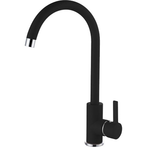 Rubinetto Miscelatore Cucina Elleci canna alta monocomando nero full black MGKC0140 (1/2)