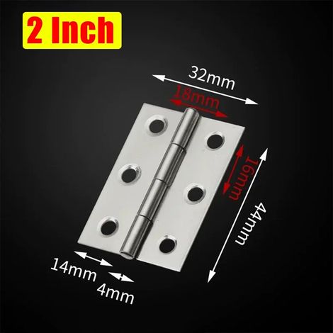 (2 pouces - 20 pièces) Charnières de porte universelles en acier inoxydable pour meubles, tiroirs et armoires - Accessoires de quincaillerie pour portes et meubles (1/5)
