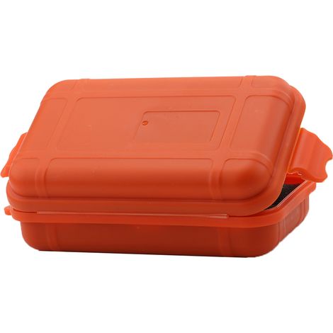 Boîte de Rangement Orange Étanche et Antichoc pour Camping et Randonnée (1/4)