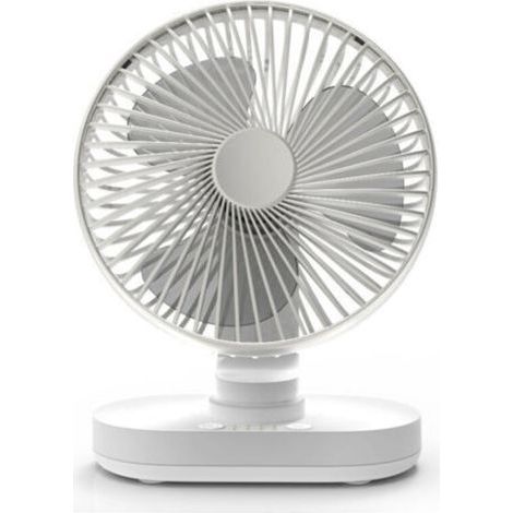 Ventilateur de bureau USB rechargeable, compact et silencieux avec oscillation automatique, 4 vitesses réglables – idéal pour bureau, chambre ou espace restreint (1/4)