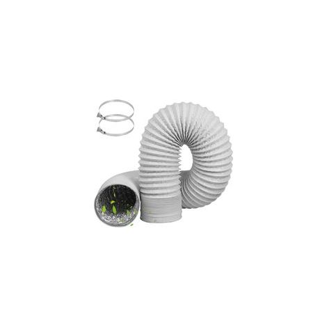 Tuyau Evacuation Seche Linge Ø150mm, Tuyau Seche Linge Evacuation 6m, Tuyau D'evacuation Flexible en Aluminium et PVC, Conduit D'air, pour Extracteur Climatisation (Blanc)