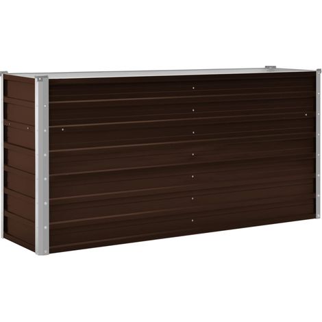 Fioriera rialzata piante fiori giardino 160 x 40 x 77 cm acciaio zincato marrone 020001217