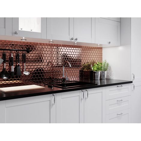 Ilcom – Mosaïque en verre trempé pour salle de bain et cuisine – Dimensions 24.7cm x 25.5cm – Résistante à l'eau et à l'humidité – Décoratif et élégant (1/5)