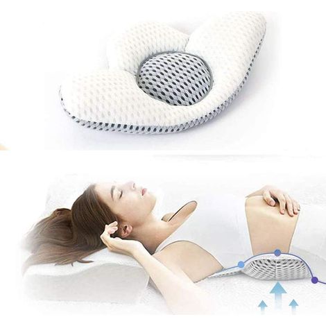 1 Coussin Lombaire Maille 3D, Réglable Hauteur +3,5cm, Soutien Dos EPE Sarrasin, Lit Bureau (1/5)