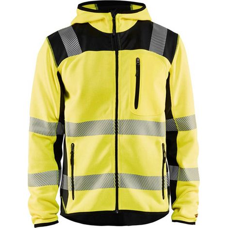 Giacca da lavoro in maglia con cappuccio alta visibilità 4923 - Giallo fluorescente/Nero M (1/5)