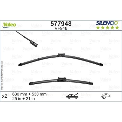Balai d'essuie-glace Valeo 577948 SKODA 566955425 566955426 566998001