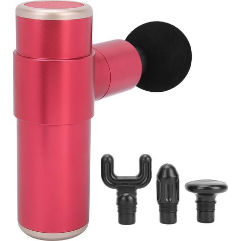 Pistolet de massage musculaire électrique portable pour soulager la douleur, rose rouge (1/5)