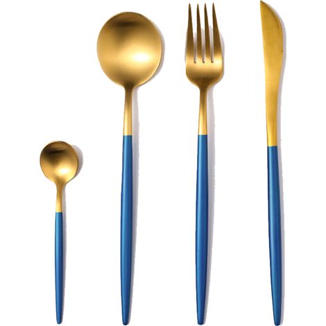 Couteau Fourchette Cuillère En Acier Inoxydable 304 Set De Couverts Plateaux Satin Pour Maison Restaurant Lave-vaisselle 24 Pièces (1/5)