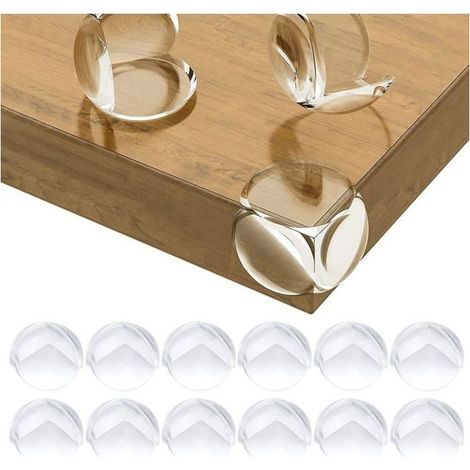 Protections Coin de Table, pour Bureau, Berceau, Cheminée, Table, sans Danger Rondes Pack de 12 Transparent (1/5)